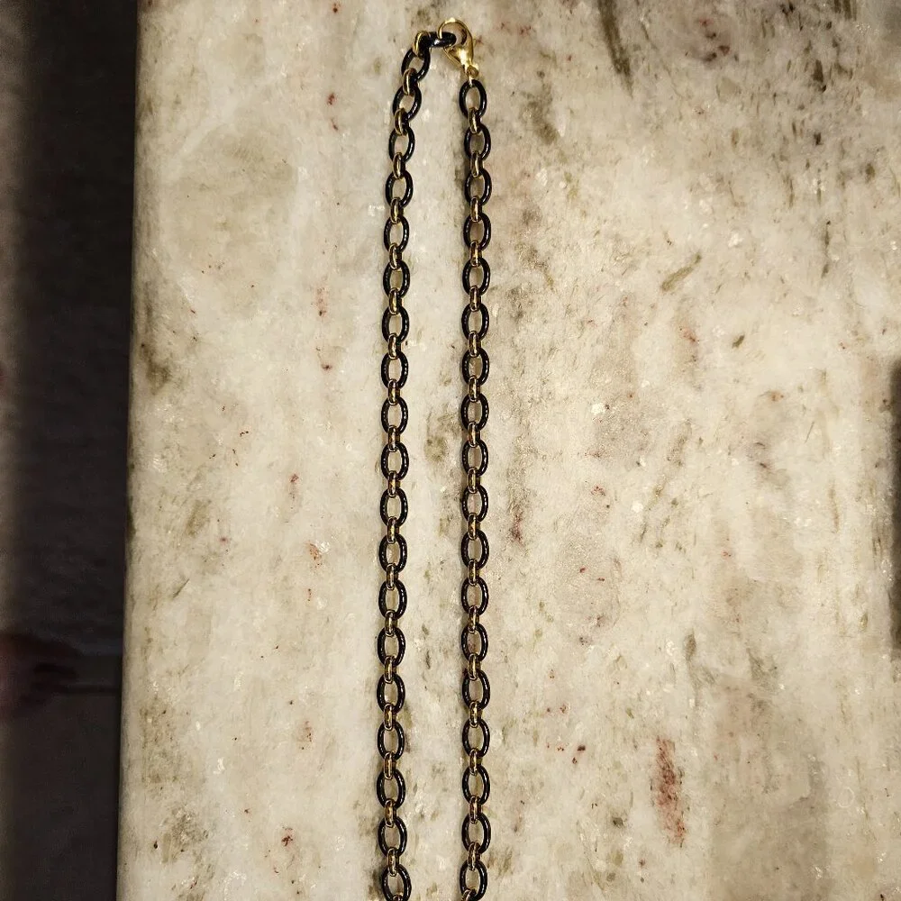 RARE MONICA RICH KOSANN AUDREY BLACK CERAMIC 18K GOLD 18